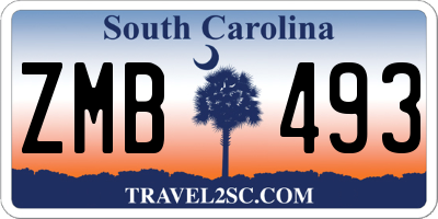 SC license plate ZMB493