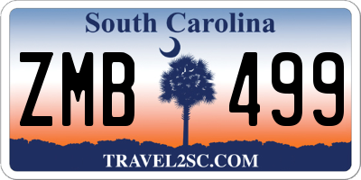 SC license plate ZMB499