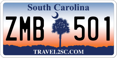 SC license plate ZMB501