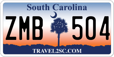 SC license plate ZMB504