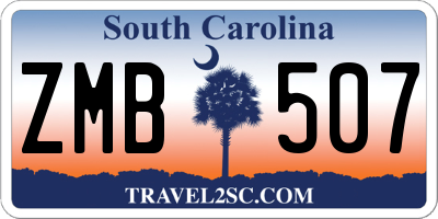 SC license plate ZMB507