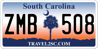 SC license plate ZMB508