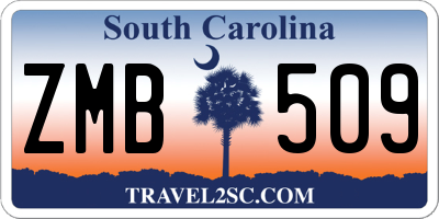 SC license plate ZMB509