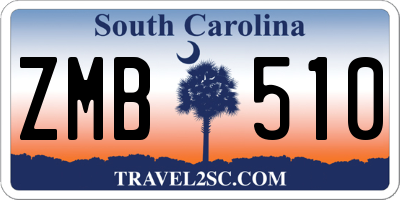 SC license plate ZMB510