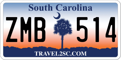SC license plate ZMB514
