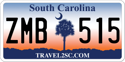 SC license plate ZMB515