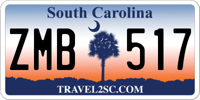 SC license plate ZMB517