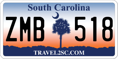 SC license plate ZMB518