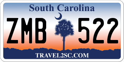 SC license plate ZMB522