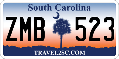 SC license plate ZMB523