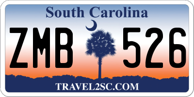 SC license plate ZMB526