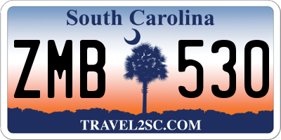 SC license plate ZMB530