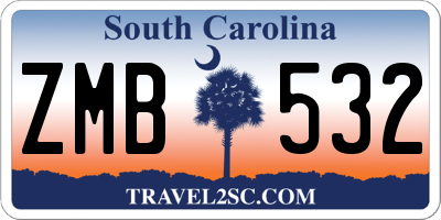 SC license plate ZMB532