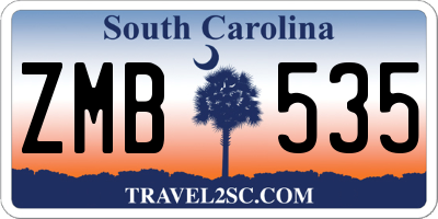 SC license plate ZMB535
