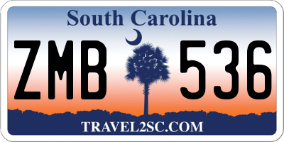SC license plate ZMB536