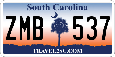 SC license plate ZMB537