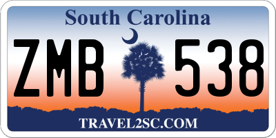 SC license plate ZMB538