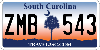 SC license plate ZMB543