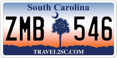 SC license plate ZMB546