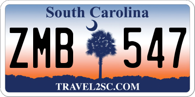SC license plate ZMB547