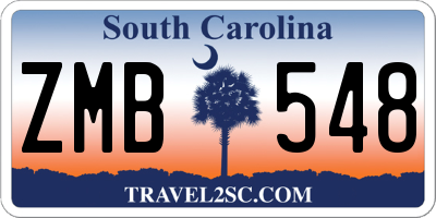 SC license plate ZMB548