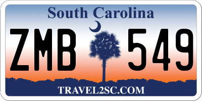 SC license plate ZMB549