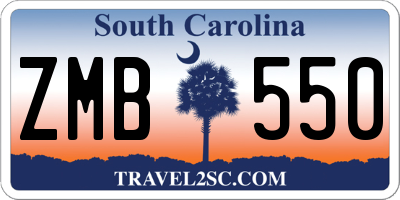 SC license plate ZMB550