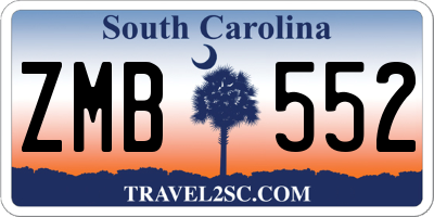 SC license plate ZMB552