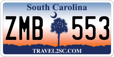 SC license plate ZMB553