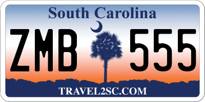 SC license plate ZMB555