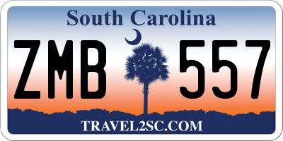 SC license plate ZMB557