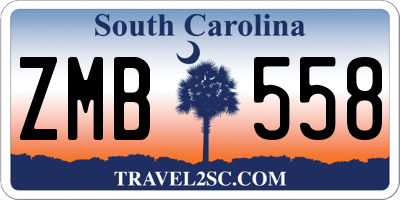 SC license plate ZMB558