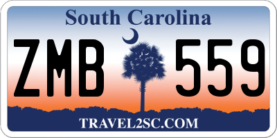 SC license plate ZMB559