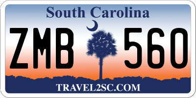 SC license plate ZMB560