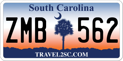 SC license plate ZMB562