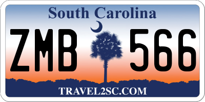 SC license plate ZMB566