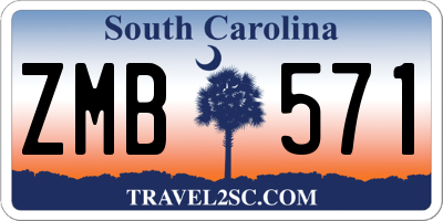 SC license plate ZMB571
