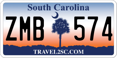 SC license plate ZMB574