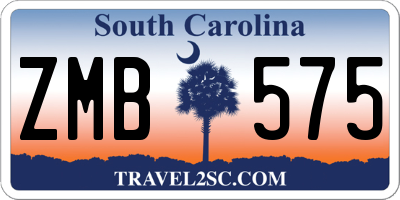 SC license plate ZMB575