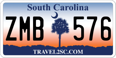 SC license plate ZMB576