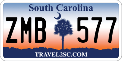 SC license plate ZMB577