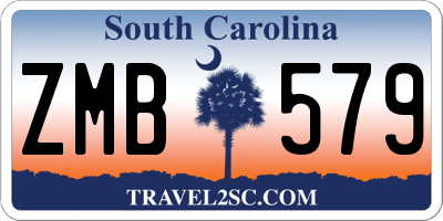 SC license plate ZMB579