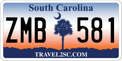 SC license plate ZMB581