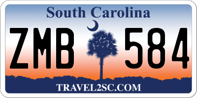 SC license plate ZMB584