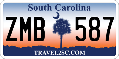 SC license plate ZMB587