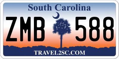 SC license plate ZMB588