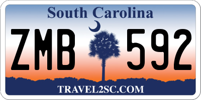 SC license plate ZMB592