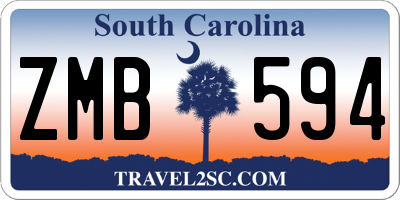 SC license plate ZMB594