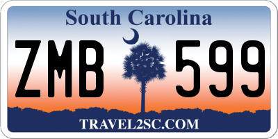 SC license plate ZMB599