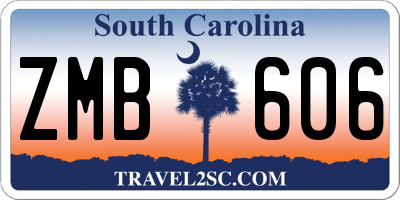 SC license plate ZMB606